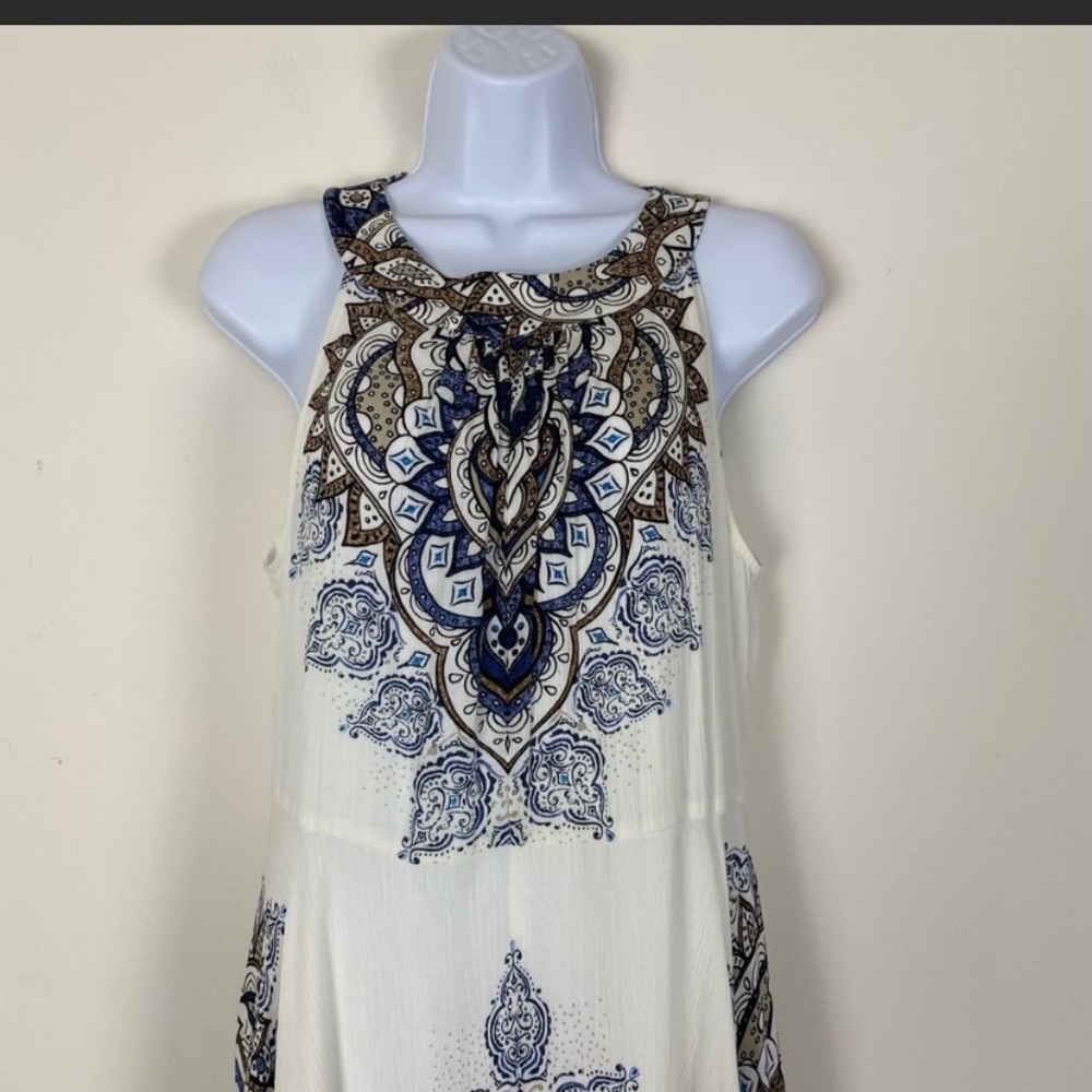 Chico's Blue and Brown Asymmetrical Dress